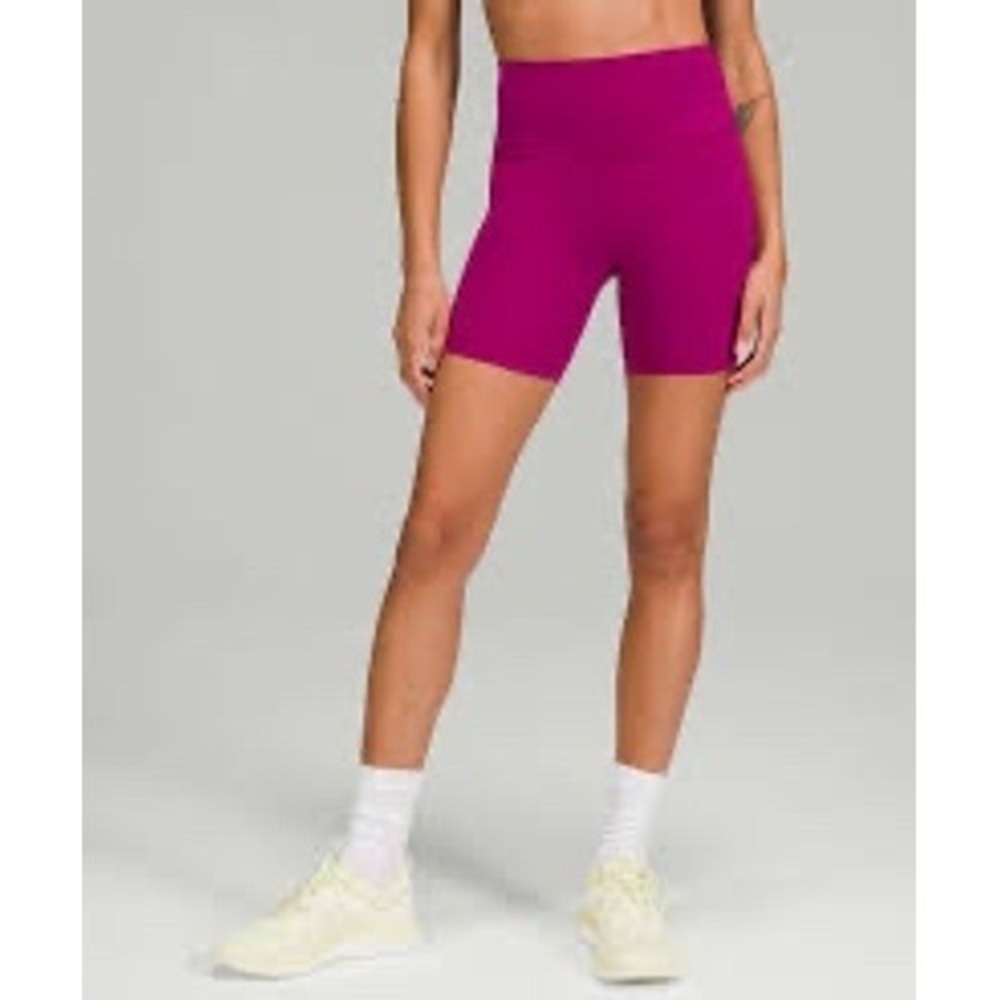 Lululemon wunder train high rise shorts magenta women's size 14 athletic casual